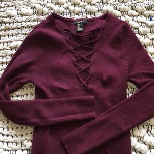 Maroon crop sweater